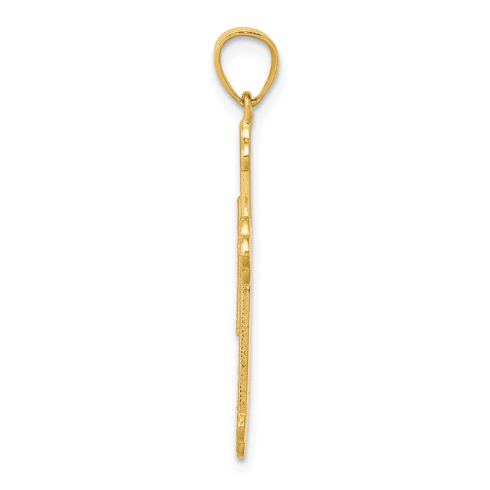 10k Budded Cross Pendant-10C1131