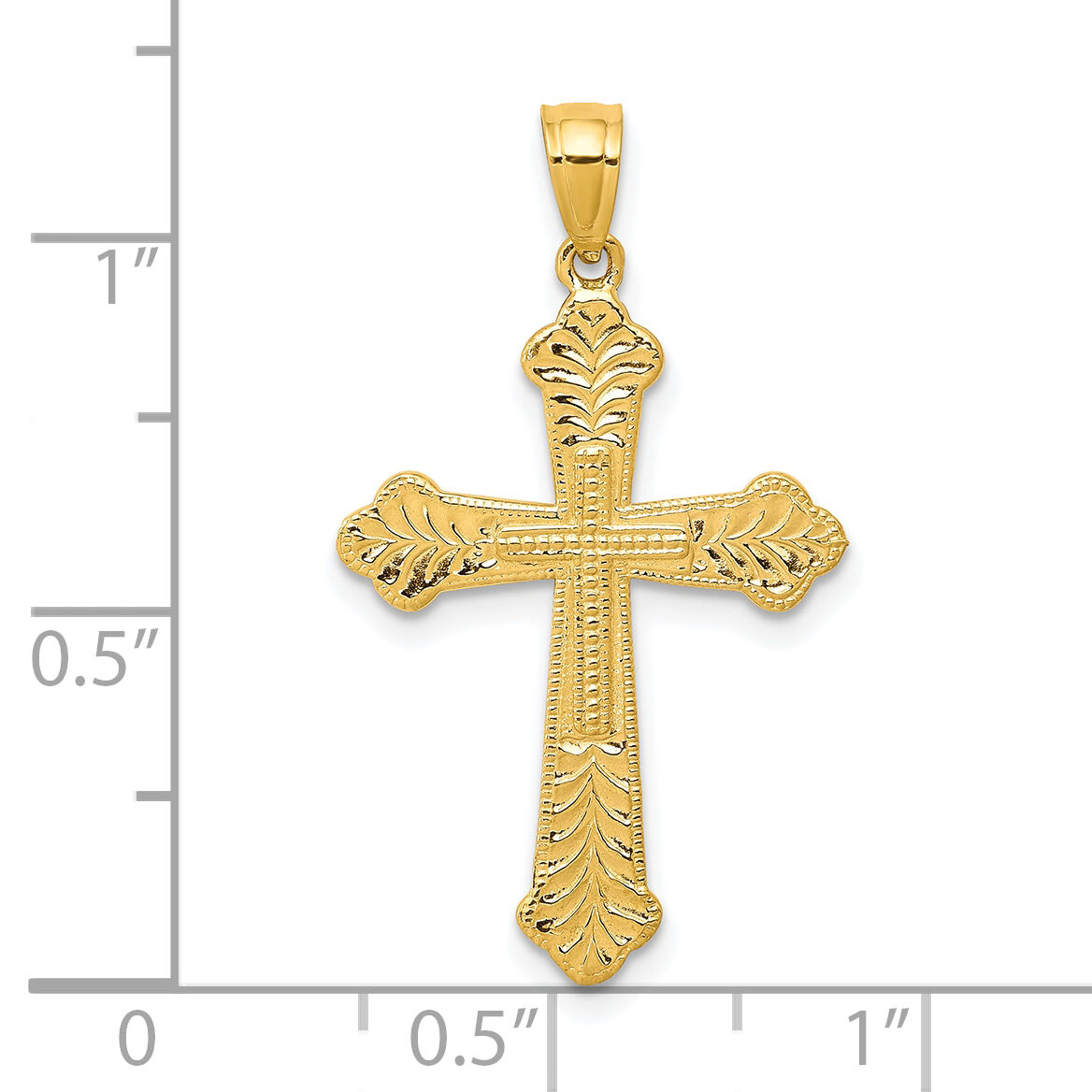 10k Budded Cross Pendant-10C1131