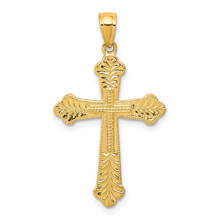 10k Budded Cross Pendant-10C1131
