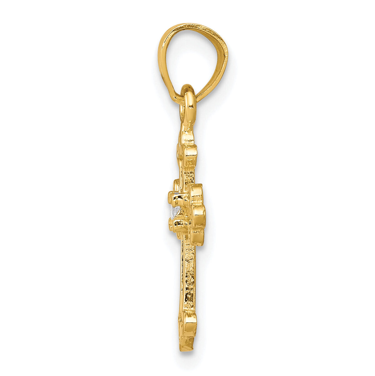 10k Small CZ Cross Pendant-10C1134