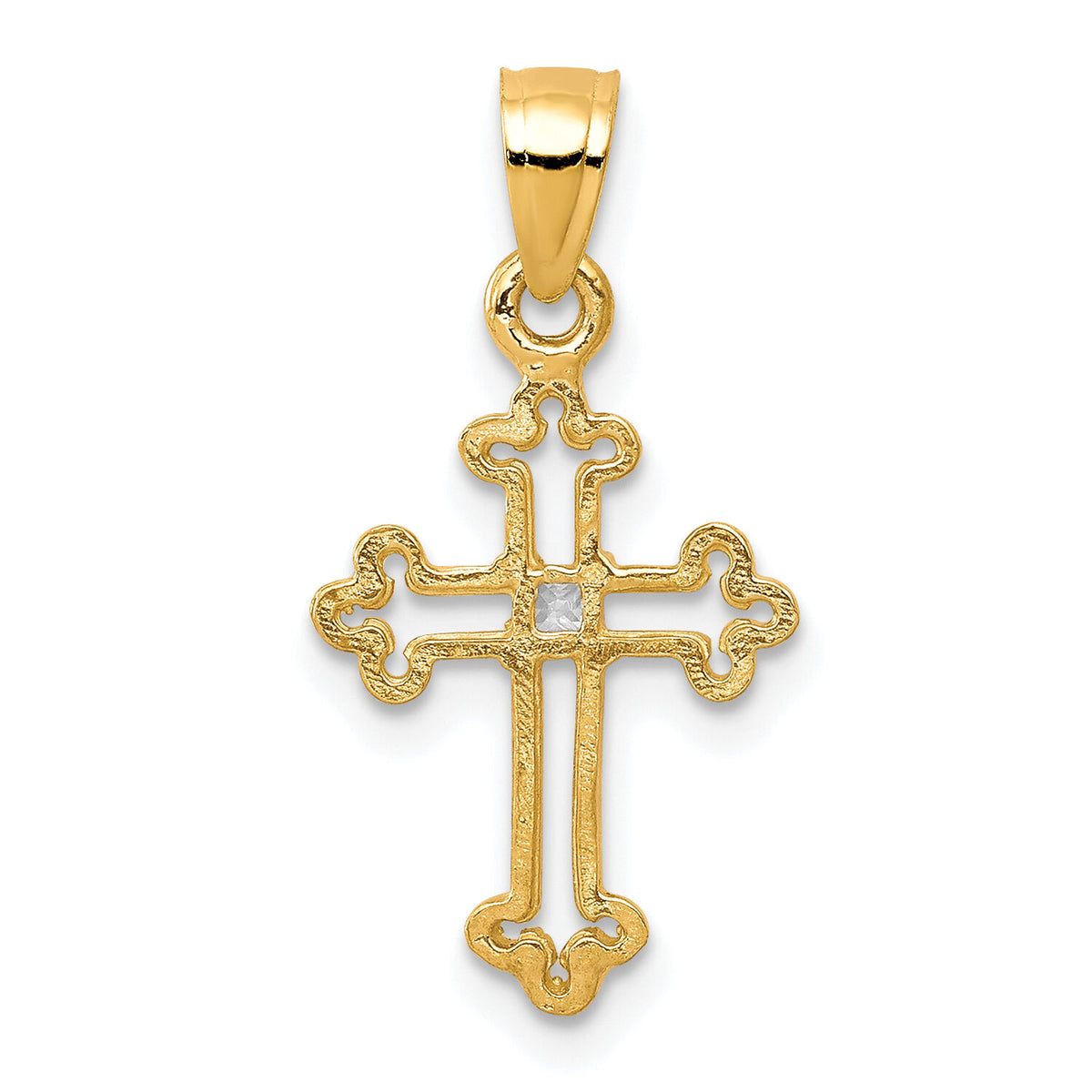10k Small CZ Cross Pendant-10C1134