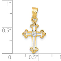 10k Small CZ Cross Pendant-10C1134