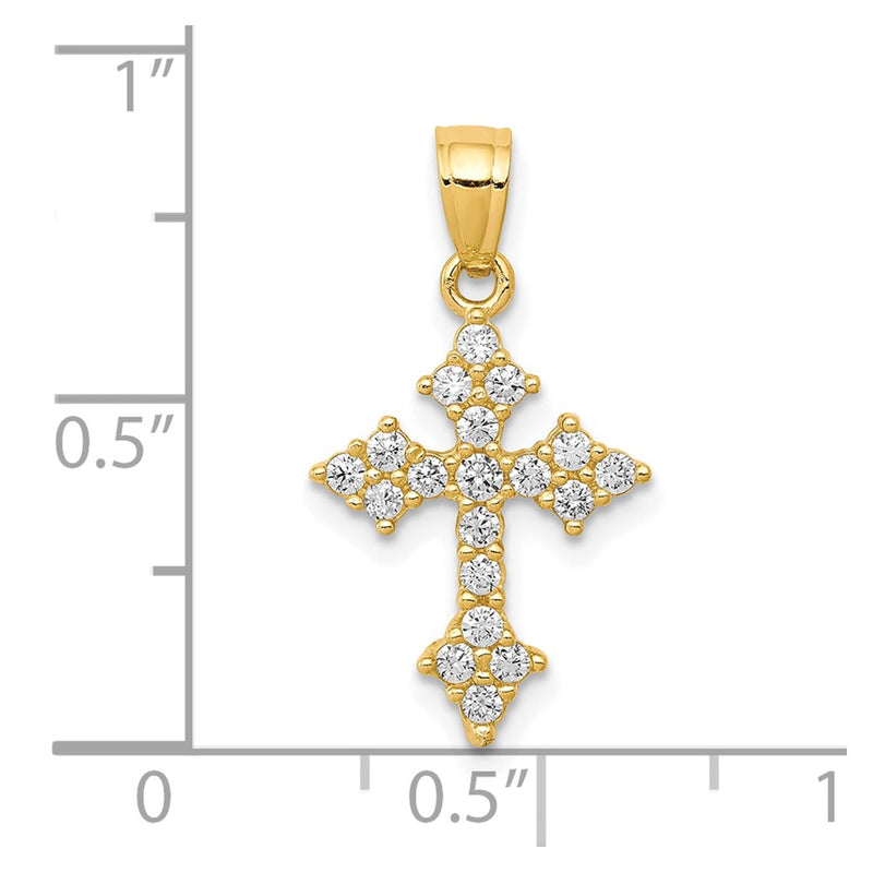 10k CZ Passion Cross Pendant-10C1136