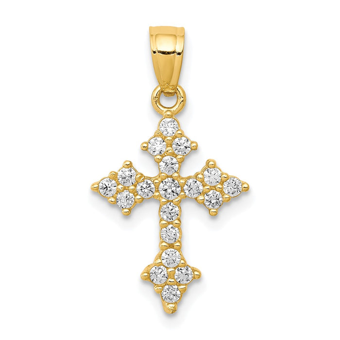 10k CZ Passion Cross Pendant-10C1136