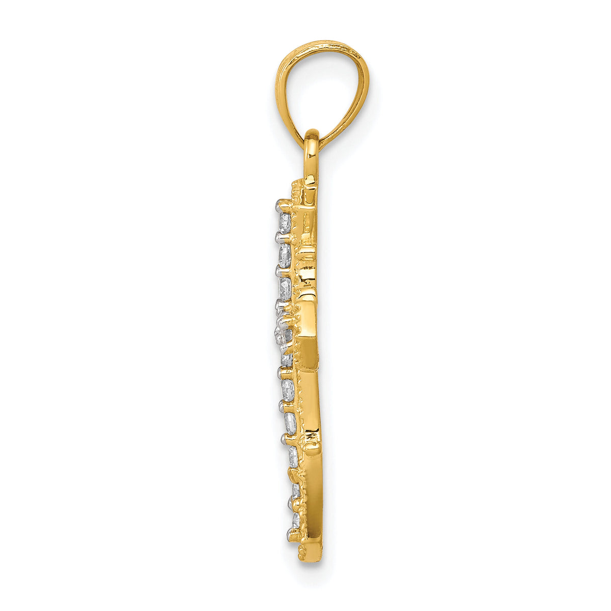 10k CZ Cross Pendant-10C1137
