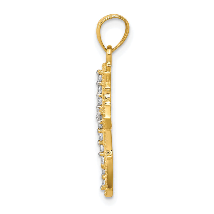 10k CZ Cross Pendant-10C1137