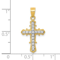 10k CZ Cross Pendant-10C1137