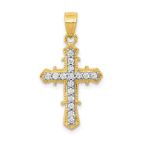 10k CZ Cross Pendant-10C1137