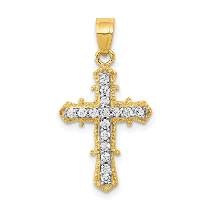 10k CZ Cross Pendant-10C1137