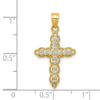 10k CZ Filigree Cross Pendant-10C1139
