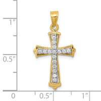 10k CZ Cross Pendant-10C1141