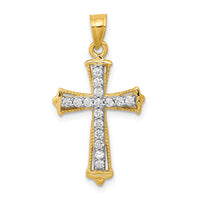 10k CZ Cross Pendant-10C1141