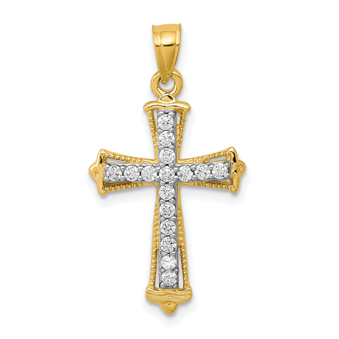 10k CZ Cross Pendant-10C1141