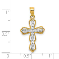 10k CZ Filigree Cross Pendant-10C1142