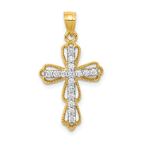 10k CZ Filigree Cross Pendant-10C1142