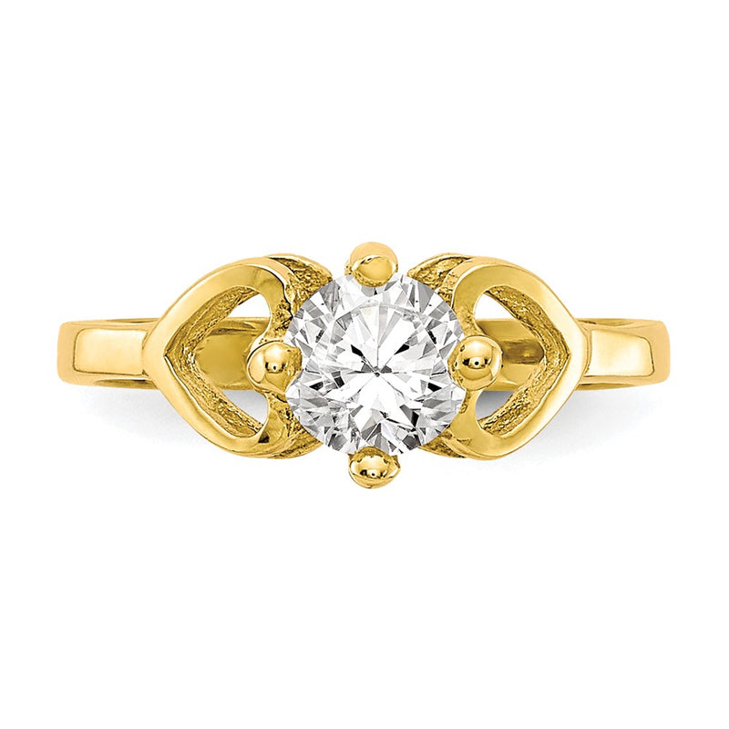 10k CZ Polished Baby Ring-10C1144