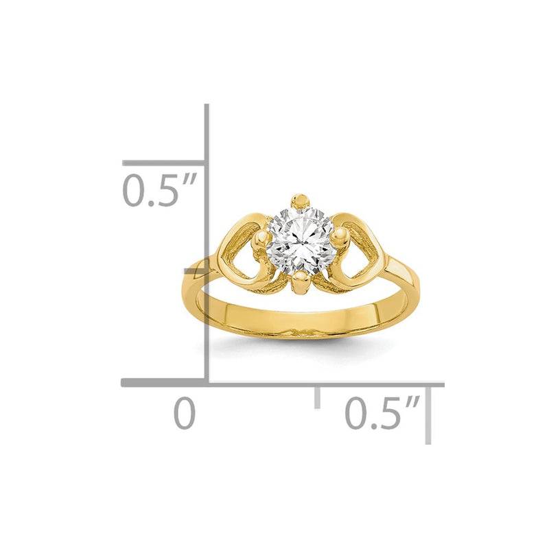 10k CZ Polished Baby Ring-10C1144