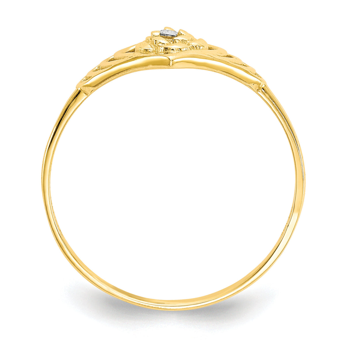 10k CZ Heart Ring-10C1181