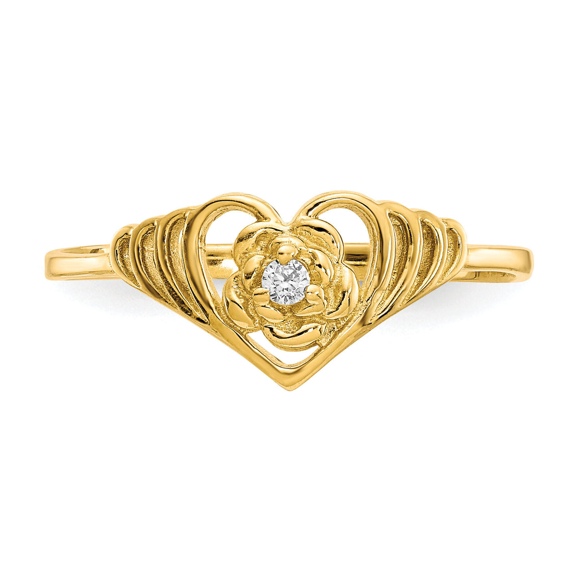 10k CZ Heart Ring-10C1181