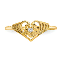 10k CZ Heart Ring-10C1181