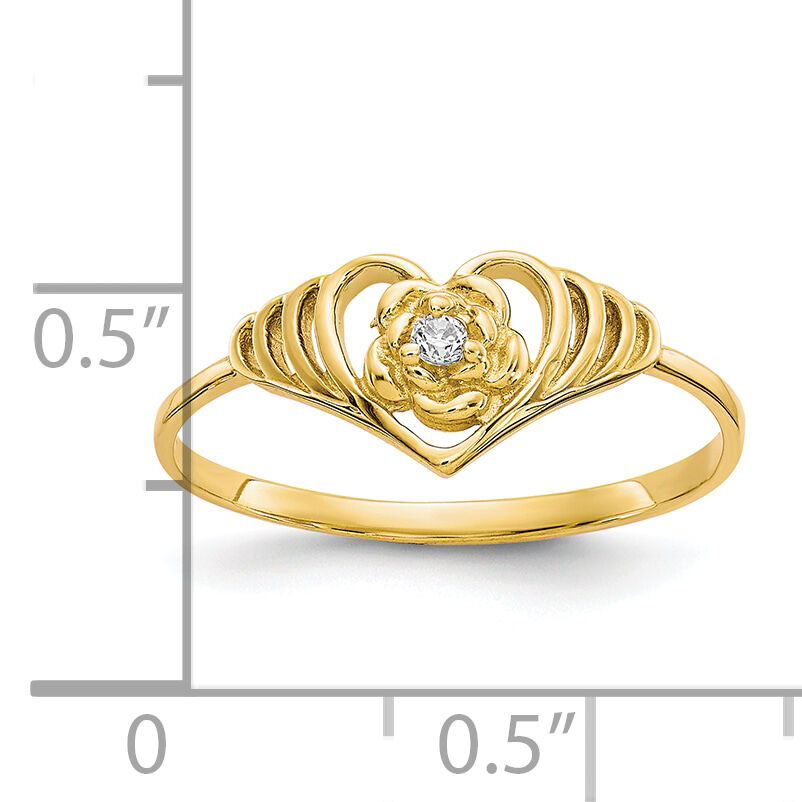 10k CZ Heart Ring-10C1181