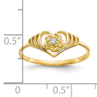 10k CZ Heart Ring-10C1181