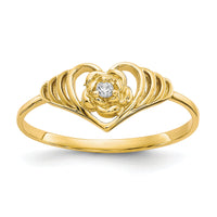 10k CZ Heart Ring-10C1181