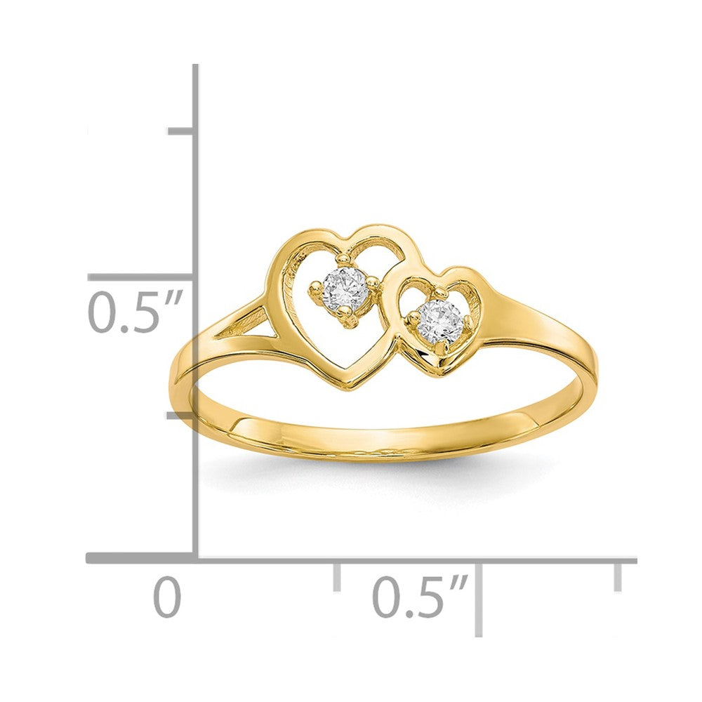 10k Double Heart CZ Ring-10C1184
