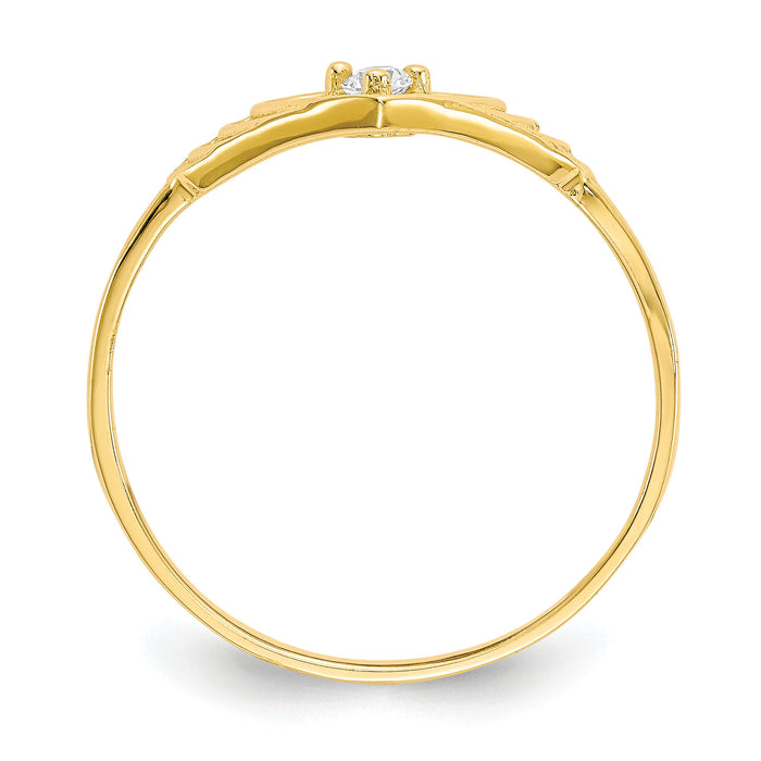 10k CZ Heart Ring-10C1188