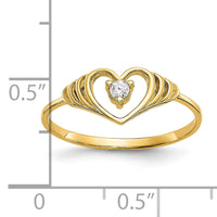 10k CZ Heart Ring-10C1188