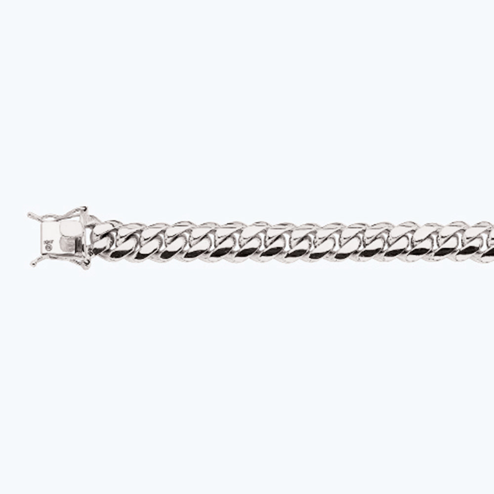 14K 12MM WHITE GOLD SOLID MIAMI CUBAN 28" CHAIN NECKLACE (AVAILABLE IN LENGTHS 7" - 30")