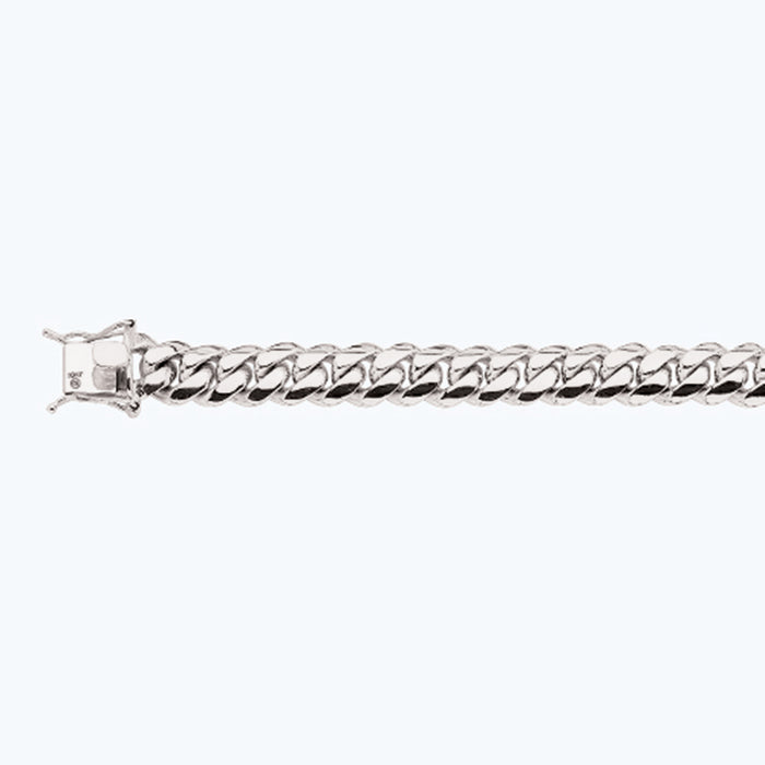 10K 12MM WHITE GOLD SOLID MIAMI CUBAN 7.5" CHAIN BRACELET (AVAILABLE IN LENGTHS 7" - 30")