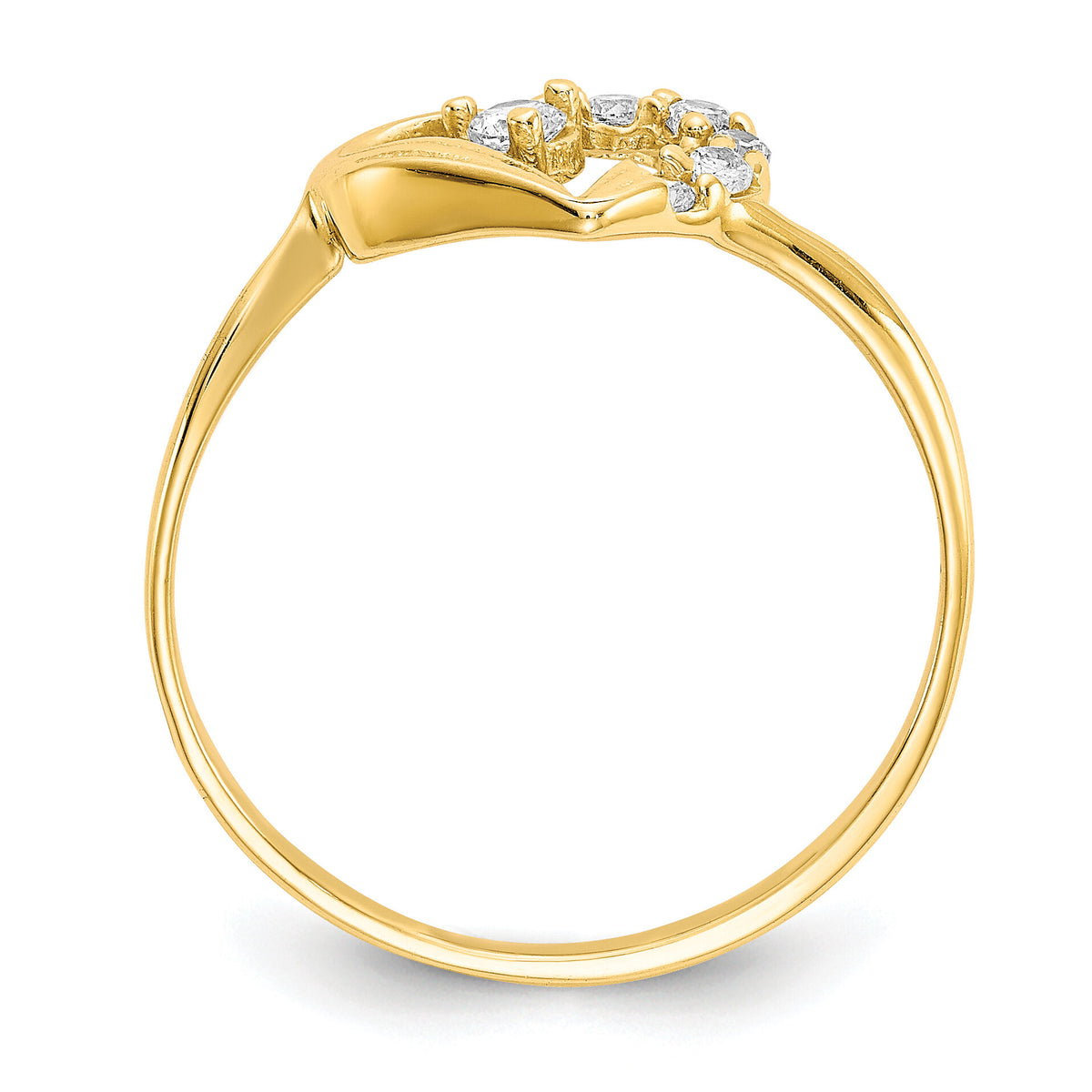 10k CZ Heart Ring-10C1191