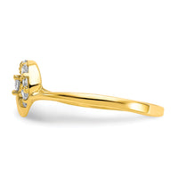 10k CZ Heart Ring-10C1191