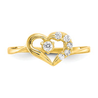 10k CZ Heart Ring-10C1191