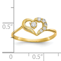 10k CZ Heart Ring-10C1191