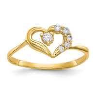 10k CZ Heart Ring-10C1191