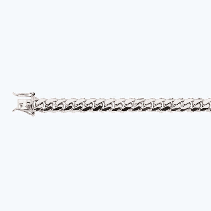 10K 10MM WHITE GOLD SOLID MIAMI CUBAN 8.5" CHAIN BRACELET (AVAILABLE IN LENGTHS 7" - 30")