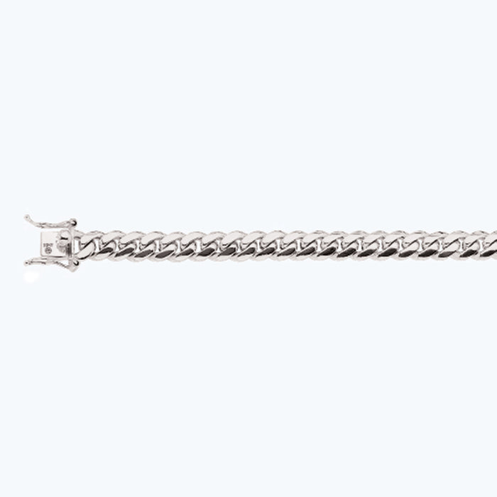14K 8MM WHITE GOLD SOLID MIAMI CUBAN 22" CHAIN NECKLACE (AVAILABLE IN LENGTHS 7" - 30")