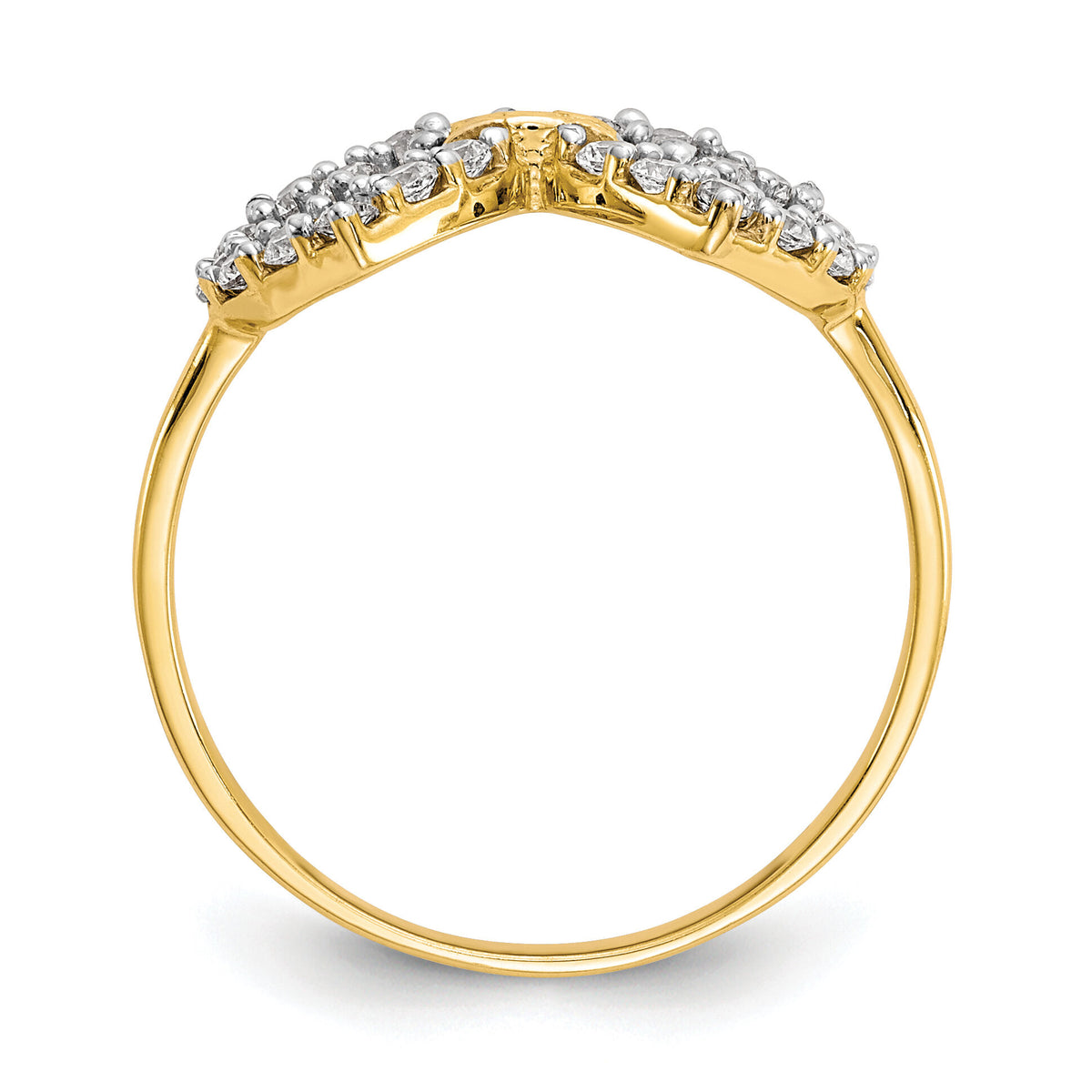 10k Double Heart CZ Ring-10C1194