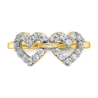 10k Double Heart CZ Ring-10C1194