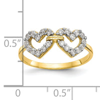 10k Double Heart CZ Ring-10C1194