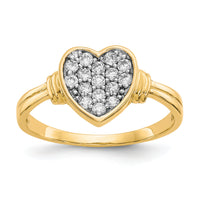 10K w/Rhodium CZ Heart Ring-10C1195