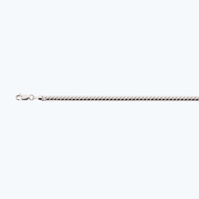 10K 4MM WHITE GOLD SOLID MIAMI CUBAN 28" CHAIN NECKLACE (AVAILABLE IN LENGTHS 7" - 30")