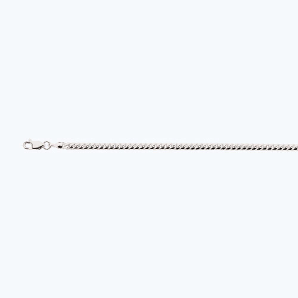 10K 3.5MM WHITE GOLD SOLID MIAMI CUBAN 26" CHAIN NECKLACE (AVAILABLE IN LENGTHS 7" - 30")