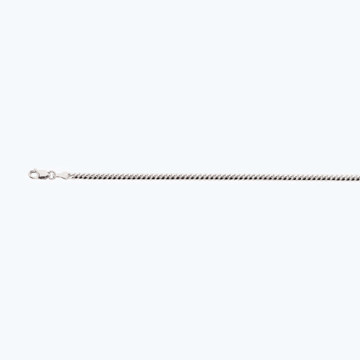 10K 2.5MM WHITE GOLD SOLID MIAMI CUBAN 22" CHAIN NECKLACE (AVAILABLE IN LENGTHS 7" - 30")