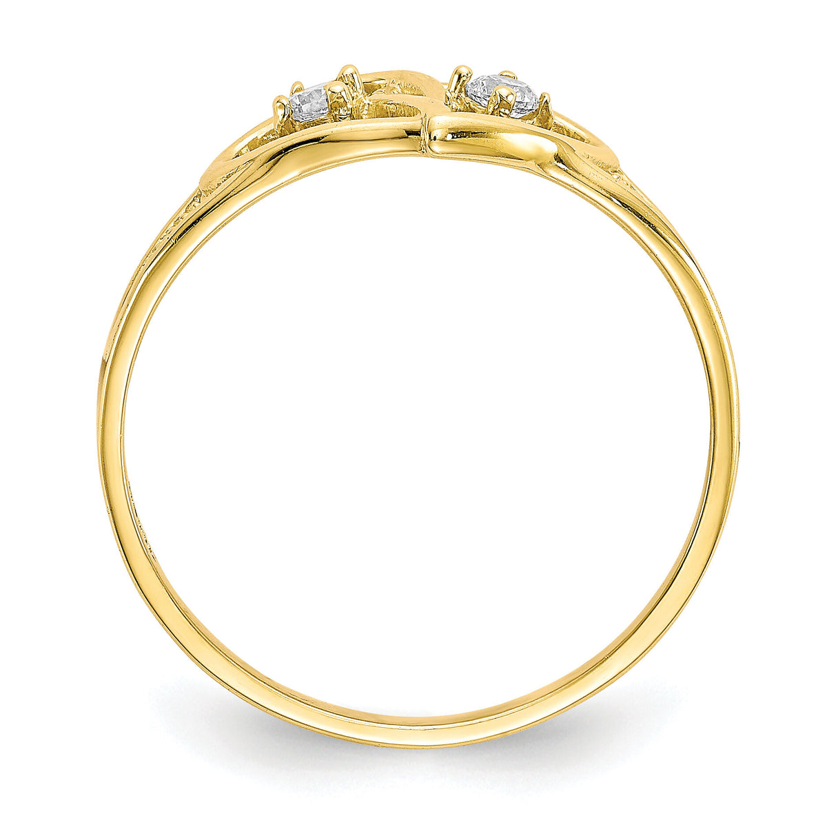 10k Double Heart CZ Ring-10C1205