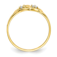 10k Double Heart CZ Ring-10C1205