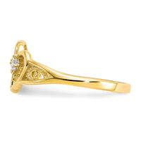 10k Double Heart CZ Ring-10C1205