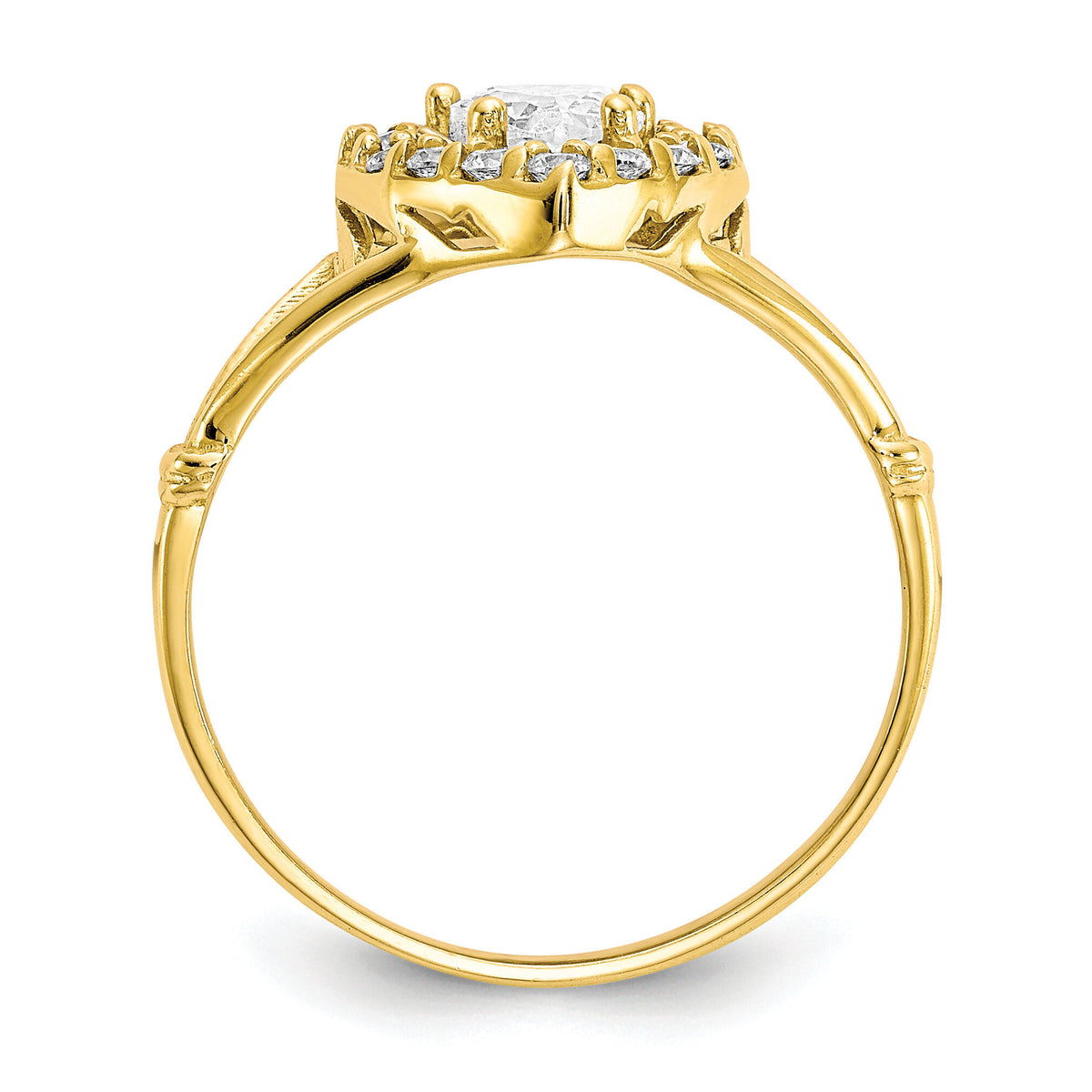 10k CZ Heart Ring-10C1209